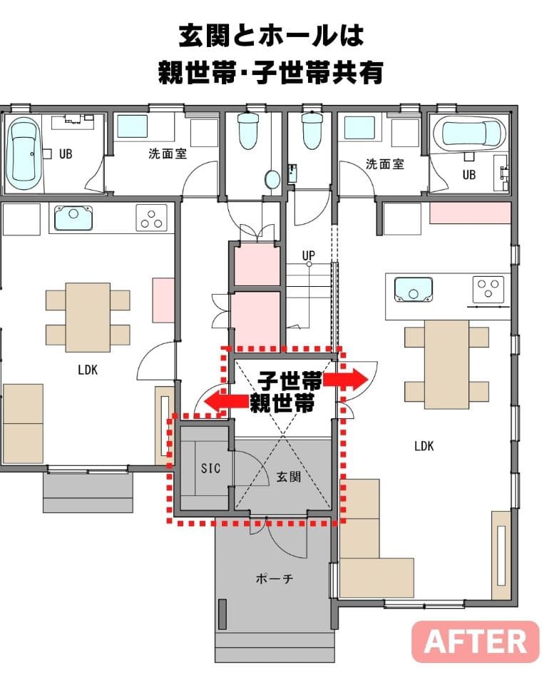 二世帯住宅へのリフォーム実例