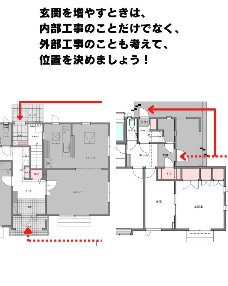 完全分離型二世帯リフォームの間取り実例